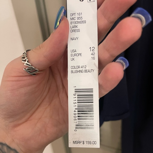 Navy Antonio Melani Dress (12) - Picture 4 of 5